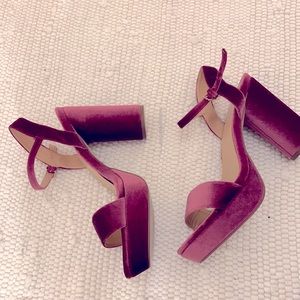 JustFab Burgundy Velvet Heels